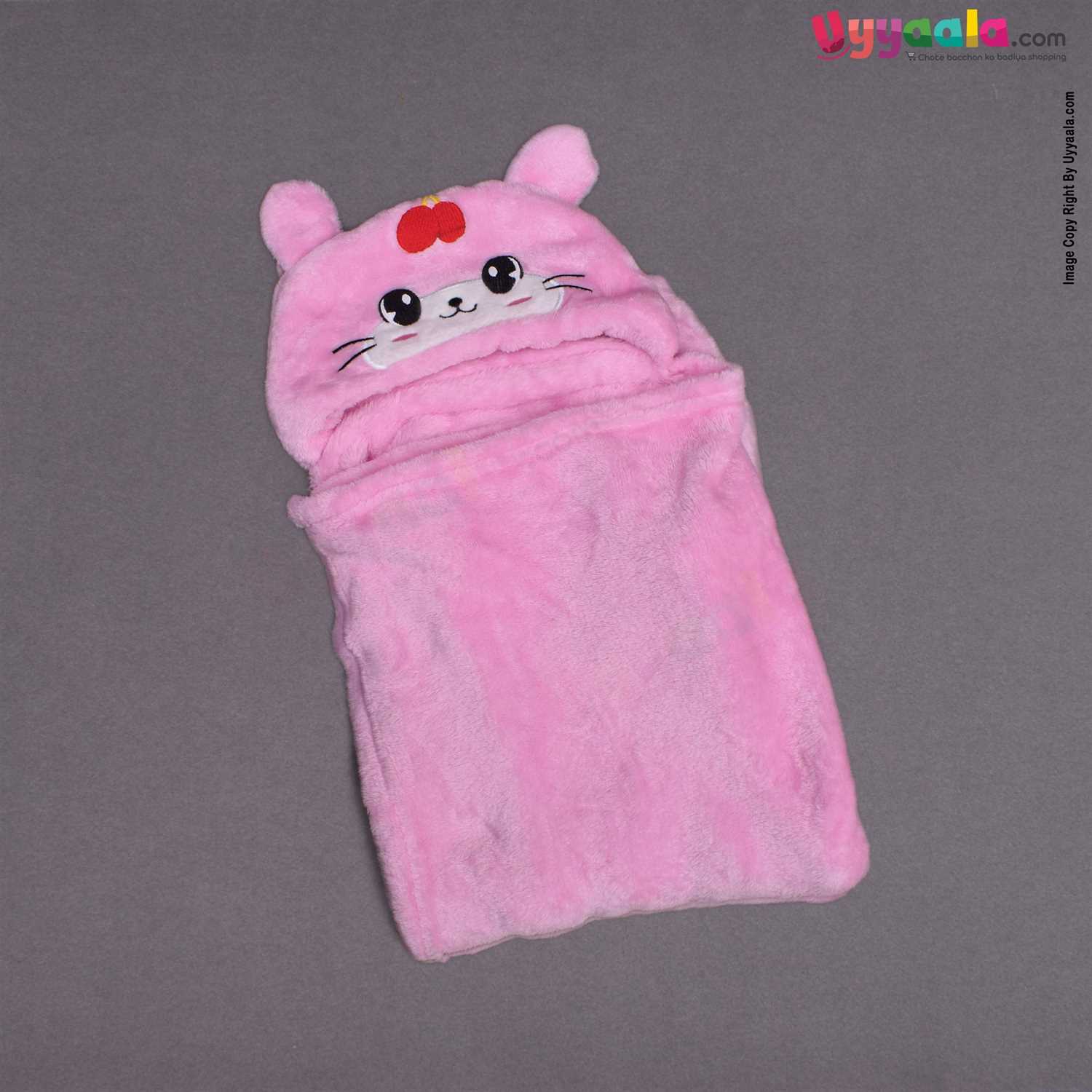 Just One You Hooded Fur Blanket Rabbit Pink 0-24m