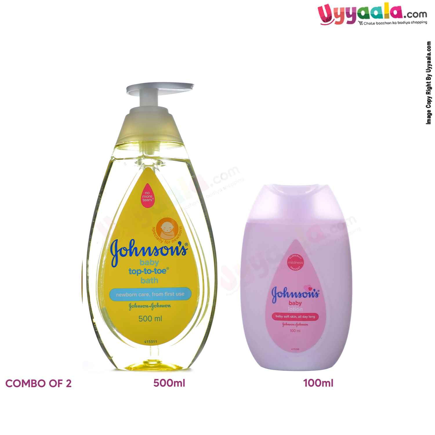 JOHNSONS Baby Top-To-Toe Bath 500ml & Baby Lotion 100ml ( Combo of 2 )