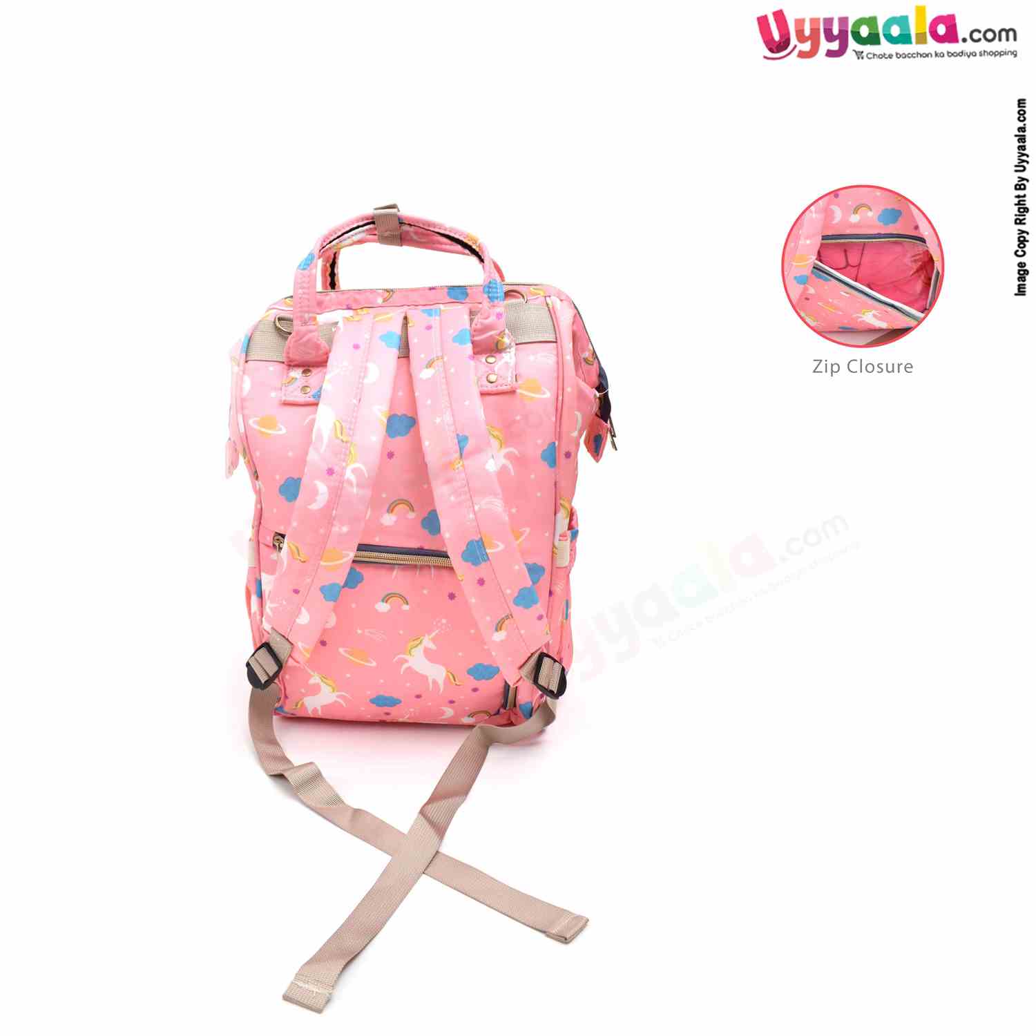 Mother's back pack (diaper bag) comfortable for travelling mothers, premium quality - size(45*33cm) - pink
