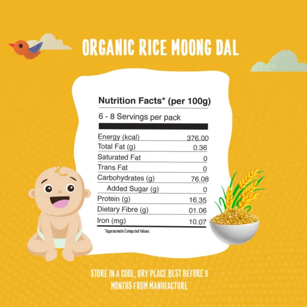 Timios Organic Rice Moong Dal Porridge - 6 Months +