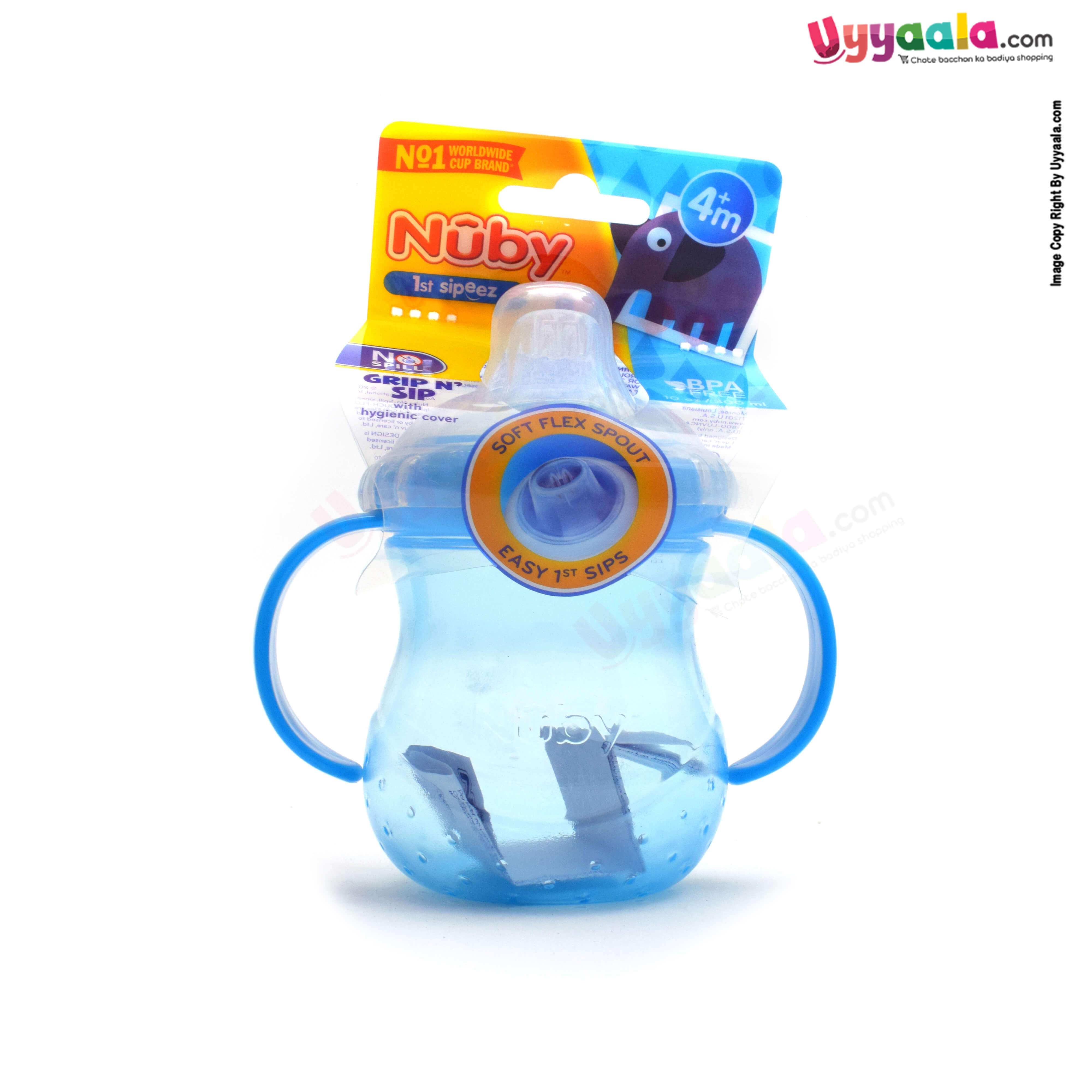 NUBY 1st Sipeez 'Grip n Sip' With Hygienic Cover Sipper Soft Flex Spout 300ml 4+m Age
